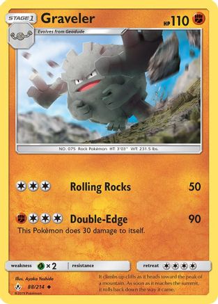 Graveler - Reverse Holofoil SM Unbroken Bonds - Uncommon