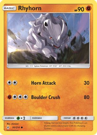 Rhyhorn (93) (93) 093/214 SM Unbroken Bonds - Common