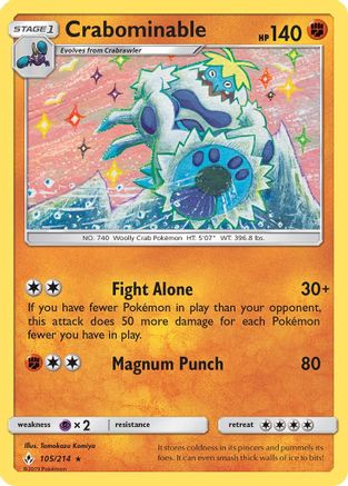 Crabominable 105 SM Unbroken Bonds - Rare