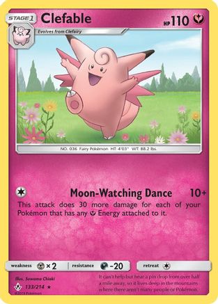 Clefable 133 SM Unbroken Bonds - Rare