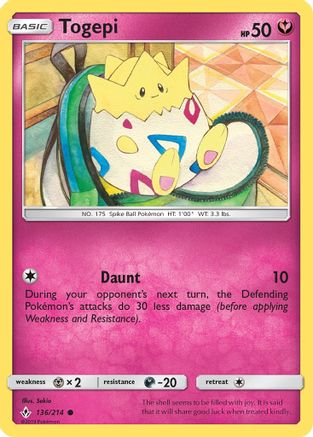 Togepi 136 SM Unbroken Bonds - Common