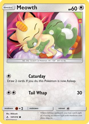 Meowth 147 - Reverse Holofoil SM Unbroken Bonds - Common