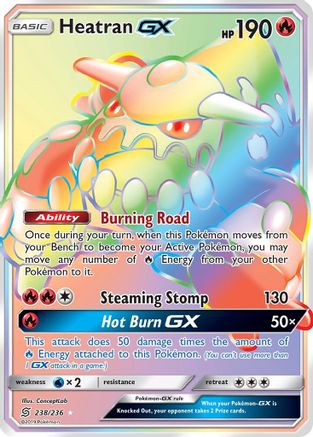 Heatran GX (Secret) - Holofoil SM Unified Minds - Secret Rare