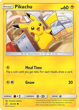 Pikachu (55) (55) 055 - Reverse Holofoil SM Unified Minds - Common