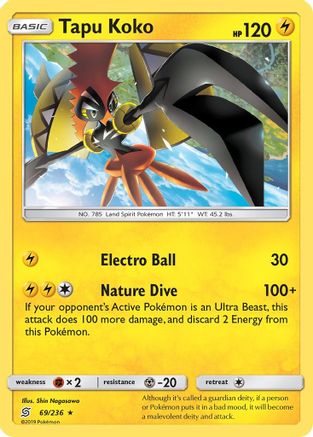 Tapu Koko - Holofoil SM Unified Minds - Holo Rare