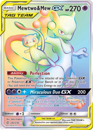Mewtwo & Mew GX (Secret) - Holofoil SM Unified Minds - Secret Rare