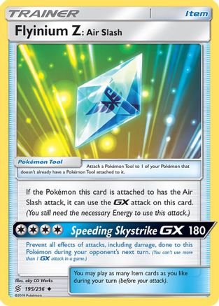 Flyinium Z: Air Slash - Reverse Holofoil SM Unified Minds - Uncommon