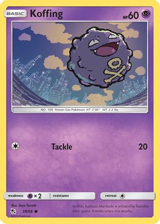 Koffing 028 - Reverse Holofoil Hidden Fates - Common