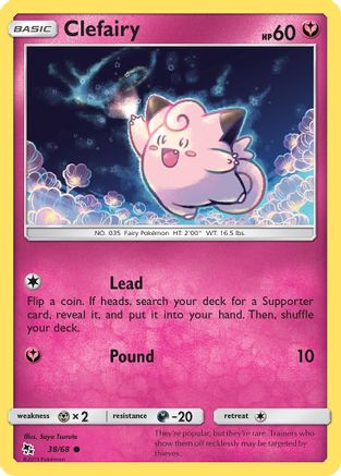 Clefairy (38) (38) 038 - Reverse Holofoil Hidden Fates - Common