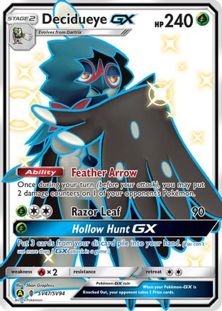Decidueye GX SV47 - Holofoil Hidden Fates Shiny Vault - Shiny Holo Rare