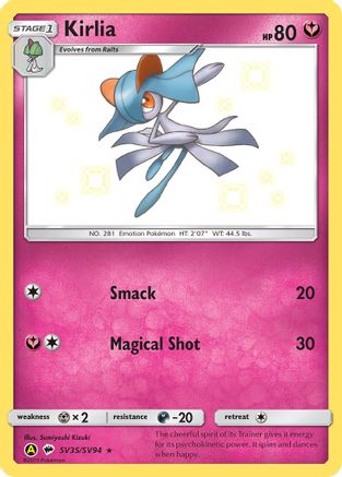 Kirlia SV35 - Holofoil Hidden Fates Shiny Vault - Shiny Holo Rare