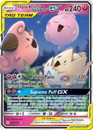 Togepi & Cleffa & Igglybuff GX 143 - Holofoil SM Cosmic Eclipse - Ultra Rare