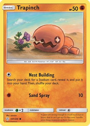 Trapinch 107/236 - Reverse Holofoil SM Cosmic Eclipse - Common
