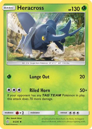 Heracross 009 - Reverse Holofoil SM Cosmic Eclipse - Uncommon