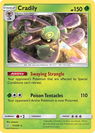 Cradily - Reverse Holofoil SM Cosmic Eclipse - Rare