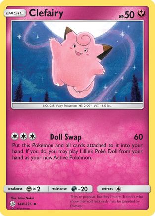 Clefairy 144 - Reverse Holofoil SM Cosmic Eclipse - Uncommon