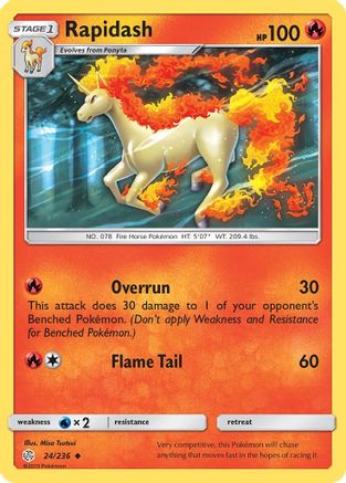 Rapidash 024/236 - Reverse Holofoil SM Cosmic Eclipse - Uncommon