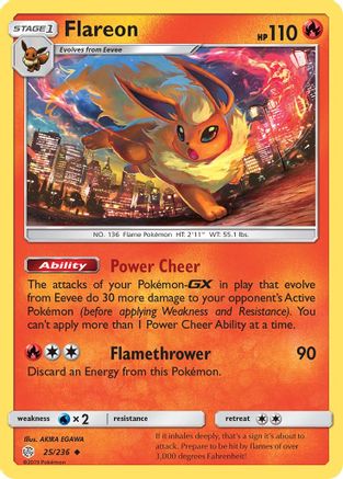 Flareon 025 - Reverse Holofoil SM Cosmic Eclipse - Uncommon