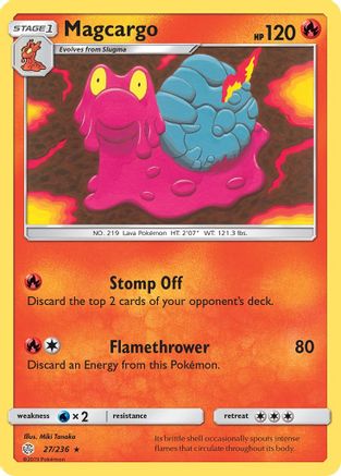 Magcargo - Reverse Holofoil SM Cosmic Eclipse - Rare