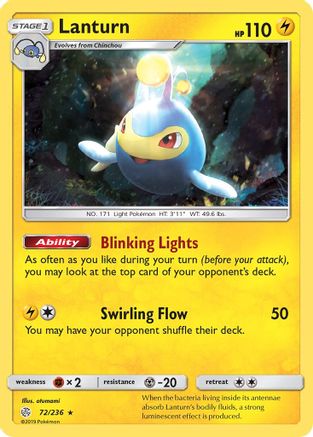 Lanturn - Reverse Holofoil SM Cosmic Eclipse - Rare