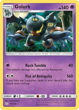 Golurk 090/236 - Reverse Holofoil SM Cosmic Eclipse - Rare