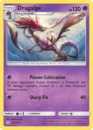 Dragalge 092/236 - Reverse Holofoil SM Cosmic Eclipse - Rare