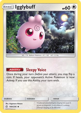 Igglybuff 168 - Reverse Holofoil SM Cosmic Eclipse - Uncommon