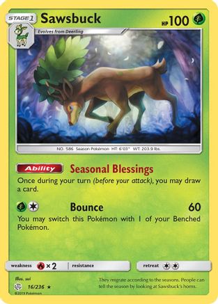 Sawsbuck - Reverse Holofoil SM Cosmic Eclipse - Holo Rare
