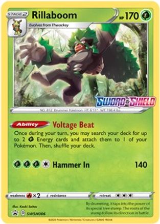 Rillaboom (Prerelease) SWSH006 - Holofoil SWSH Sword & Shield Promo Cards - Promo