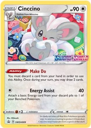 Cinccino (Prerelease) SWSH009 - Holofoil SWSH Sword & Shield Promo Cards - Promo