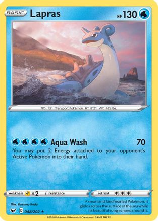 Lapras 048 - Reverse Holofoil SWSH01 Sword & Shield Base Set - Rare