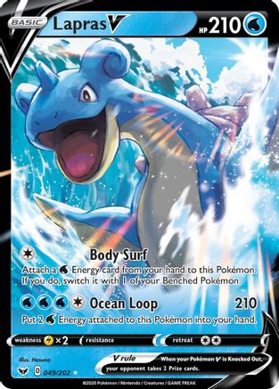 Lapras V 049 - Holofoil SWSH01 Sword & Shield Base Set - Ultra Rare