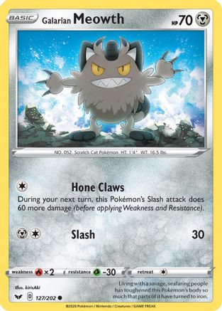 Galarian Meowth 127 SWSH01 Sword & Shield Base Set - Common