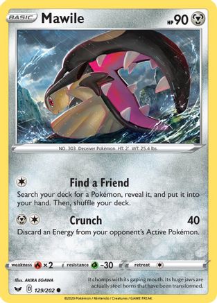 Mawile 129 - Reverse Holofoil SWSH01 Sword & Shield Base Set - Common