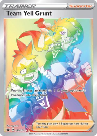 Team Yell Grunt (Secret) 210 - Holofoil SWSH01 Sword & Shield Base Set - Secret Rare