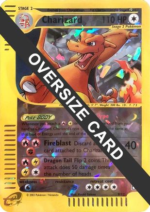Charizard - 9/12 (Box Topper)/12 - Reverse Holofoil Jumbo Cards - Promo