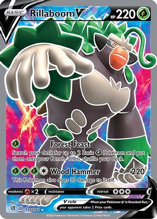 Rillaboom V (Full Art) 175 - Holofoil SWSH02 Rebel Clash - Ultra Rare
