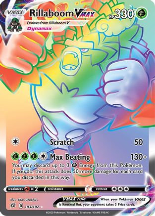 Rillaboom VMAX (Secret) - Holofoil SWSH02 Rebel Clash - Secret Rare