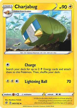 Charjabug 065 - Reverse Holofoil SWSH02 Rebel Clash - Uncommon