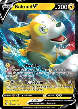 Boltund V 067 - Holofoil SWSH02 Rebel Clash - Ultra Rare