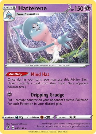 Hatterene 085 - Holofoil SWSH02 Rebel Clash - Holo Rare