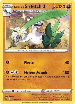 Galarian Sirfetch'd 095 - Reverse Holofoil SWSH02 Rebel Clash - Holo Rare