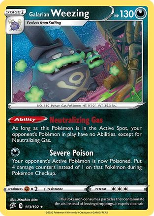 Galarian Weezing 113 - Holofoil SWSH02 Rebel Clash - Holo Rare