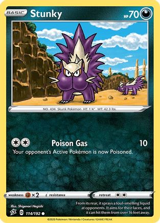 Stunky 114 - Reverse Holofoil SWSH02 Rebel Clash - Common