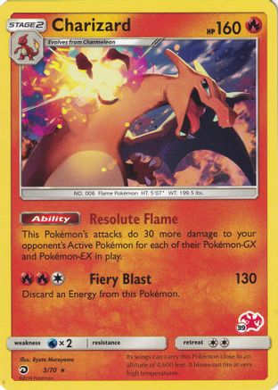 Charizard (#39 Charizard Stamped) 003/70 Battle Academy - Promo