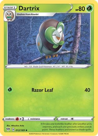 Dartrix 012 SWSH03 Darkness Ablaze - Uncommon