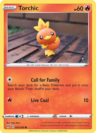 Torchic 022 SWSH03 Darkness Ablaze - Common