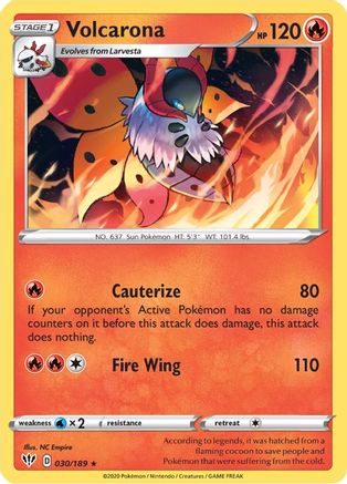Volcarona 030 - Reverse Holofoil SWSH03 Darkness Ablaze - Rare