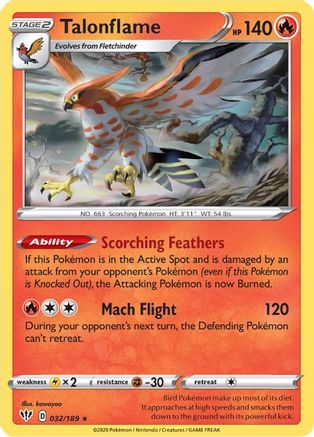 Talonflame 032 SWSH03 Darkness Ablaze - Rare