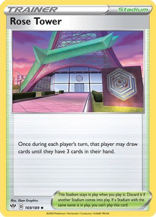 Rose Tower 169 - Reverse Holofoil SWSH03 Darkness Ablaze - Uncommon